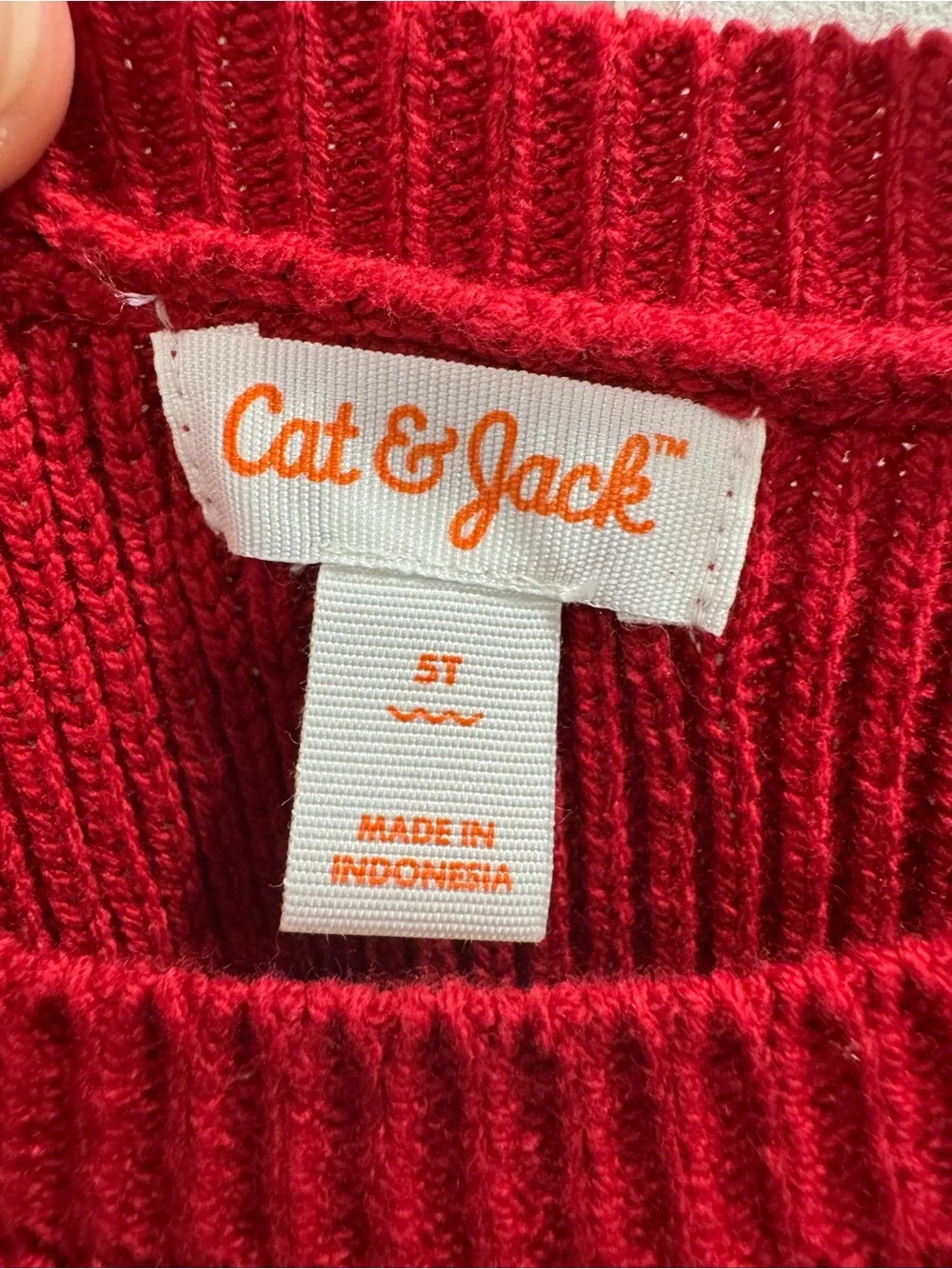 Cat & Jack Girls Red Knit Sweater Dress